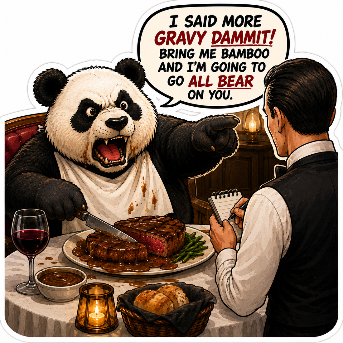 Sticker: Panda I said more gravy - Namedrop