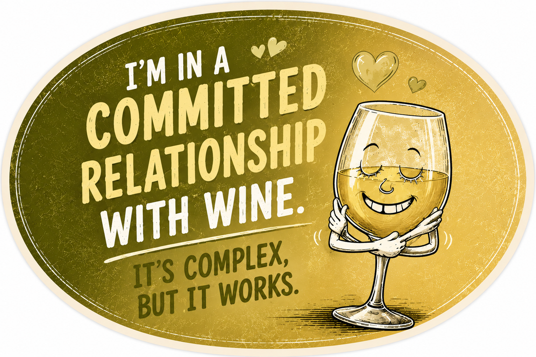Sticker: Im in a committed relationship with wine