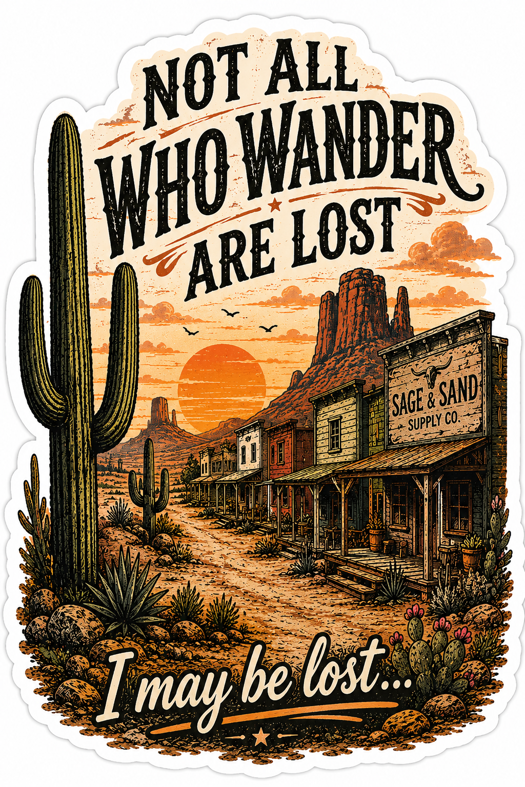 Sticker: Not all who wander