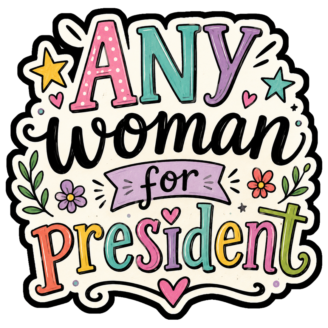 Sticker: Any woman for President