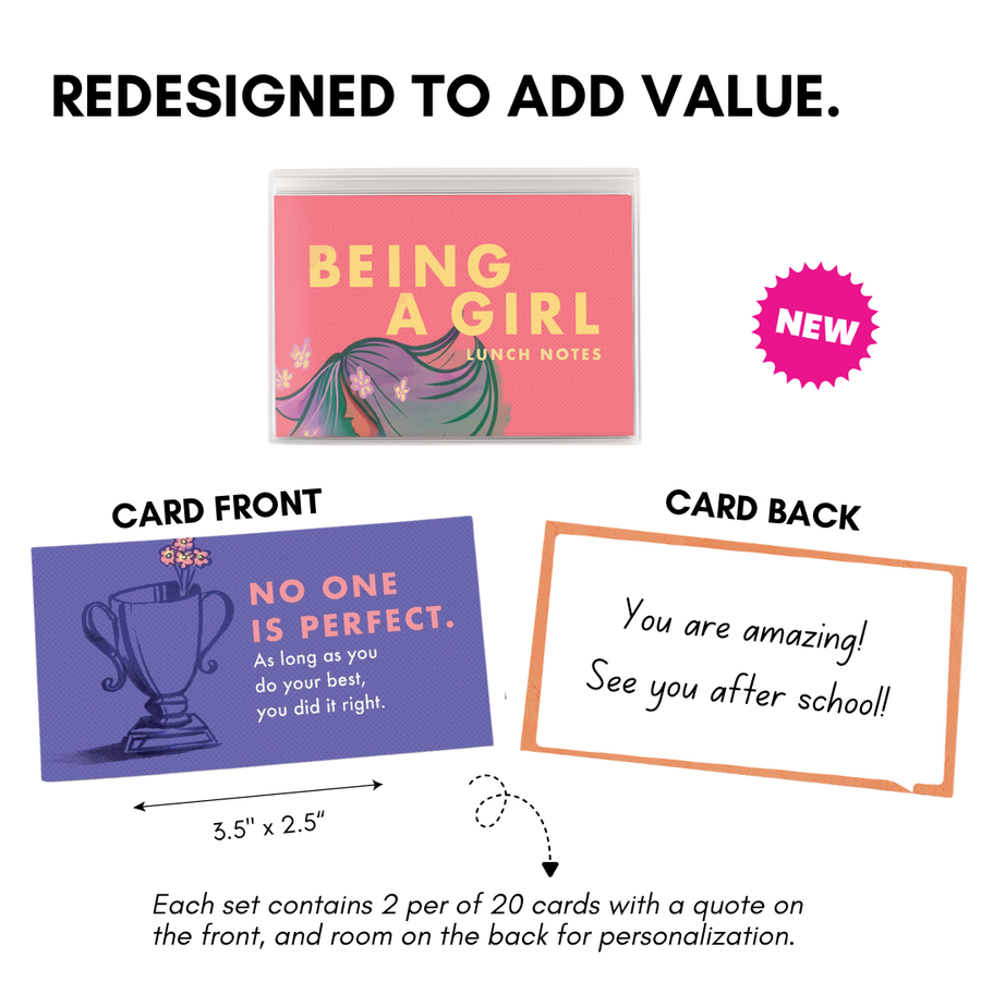 Lunch Notes: Being a Girl - Pack of 10 Sets