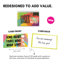 Lunch Notes: Grit for Girls -  Pack of 10 Sets