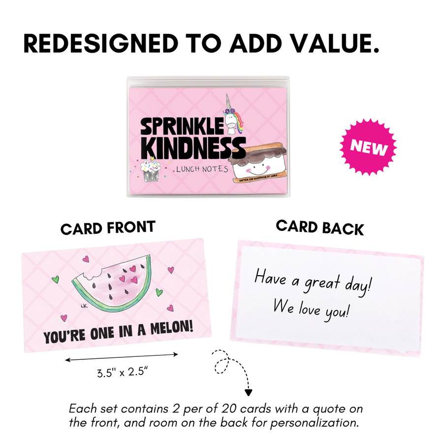 Lunch Notes: Sprinkle Kindness - Pack of 10 Sets