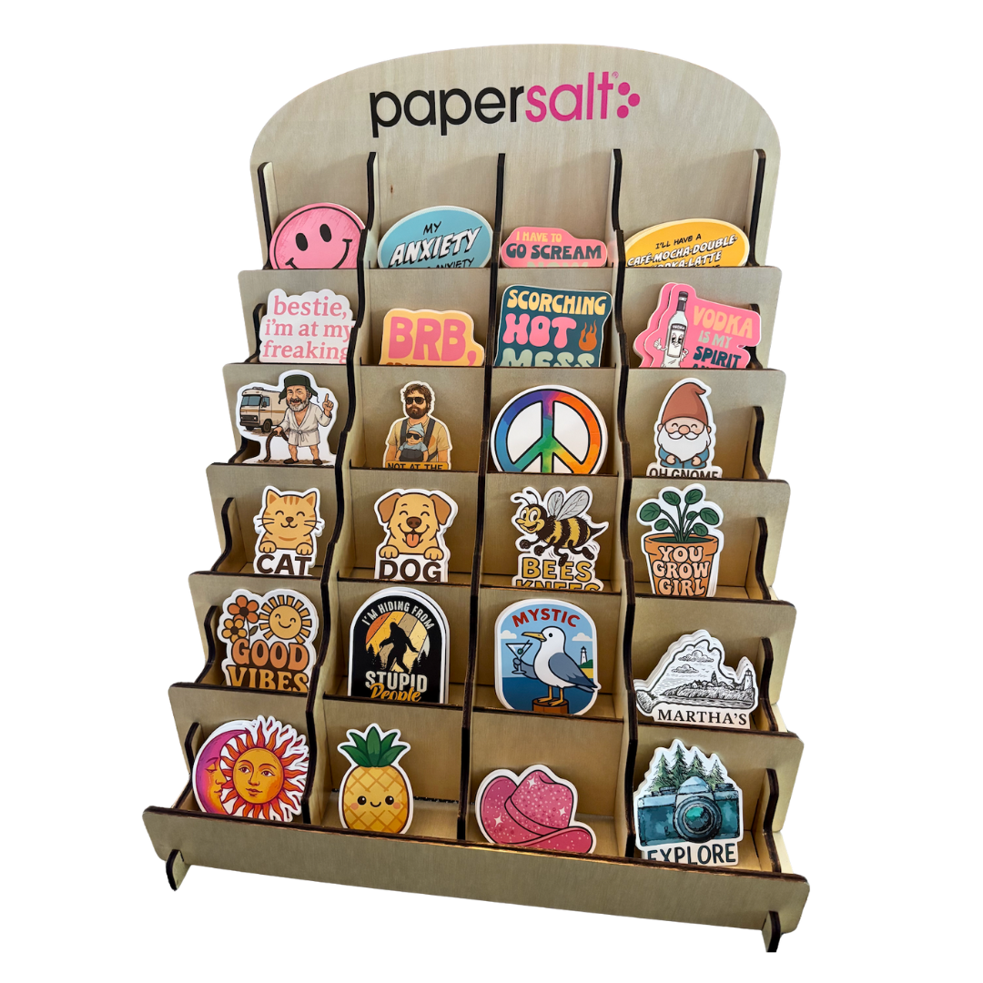 24-Pocket Countertop Sticker Display, Adjustable