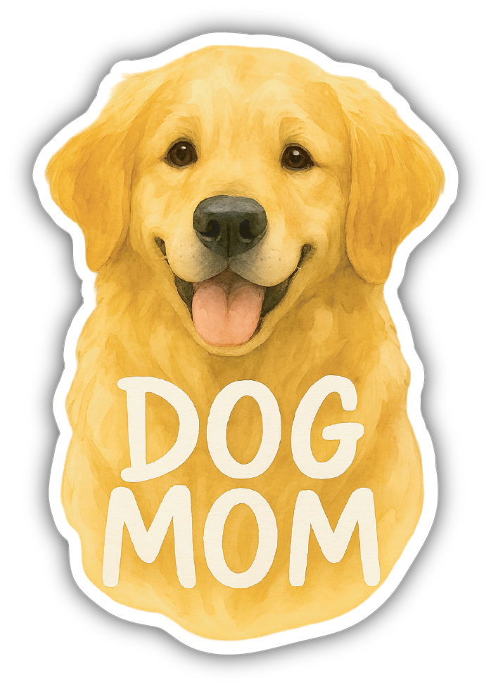 Sticker: Golden Retriever, Dog Mom - Pack of 24