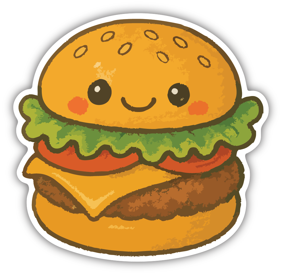 Sticker: Cheeseburger - Pack of 24