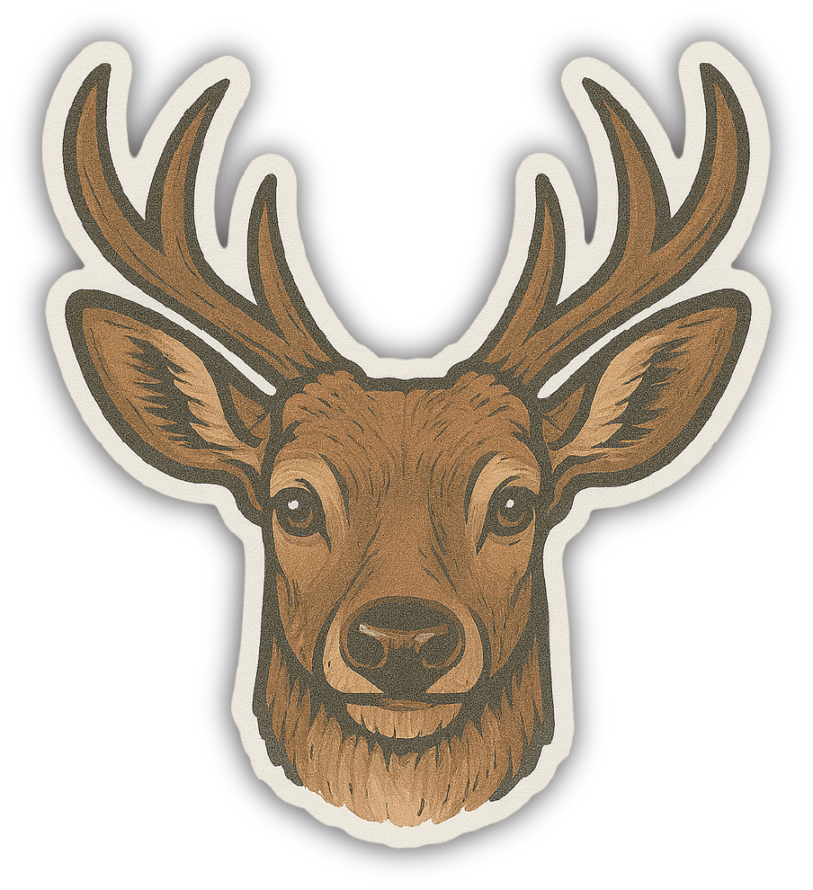 Sticker: Deer Head - Pack of 24