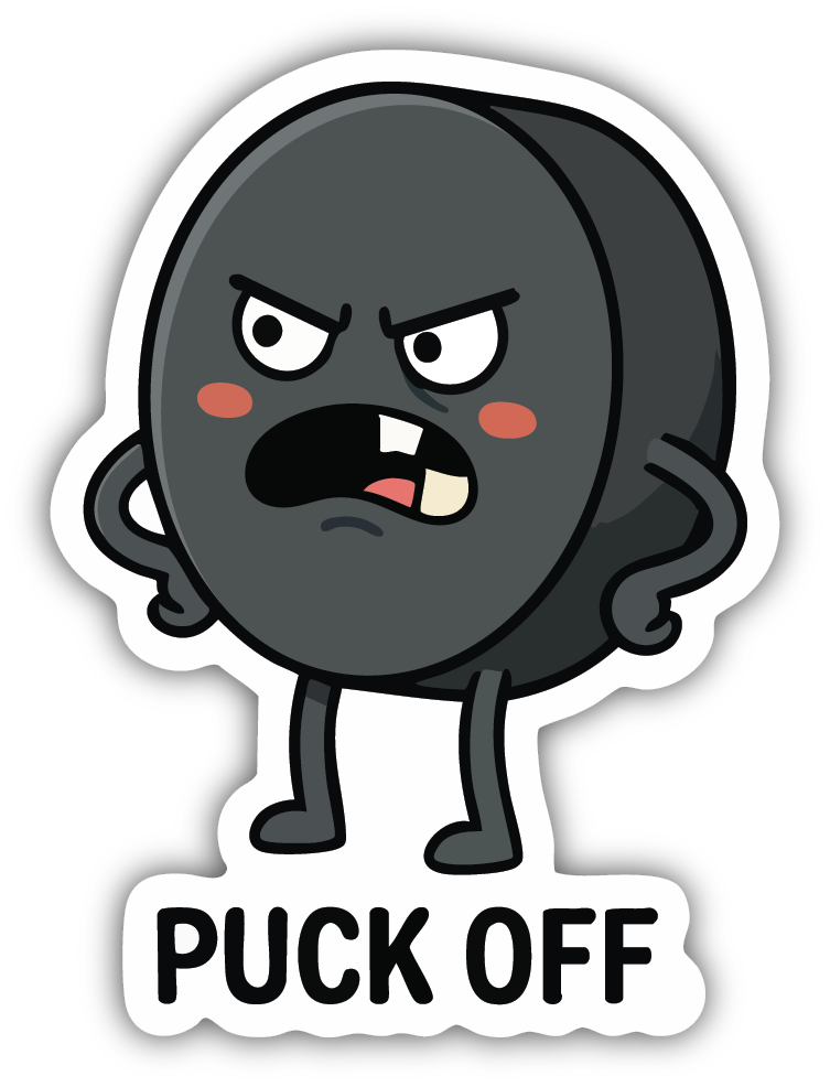 Sticker: Hockey - Puck Off - Pack of 24