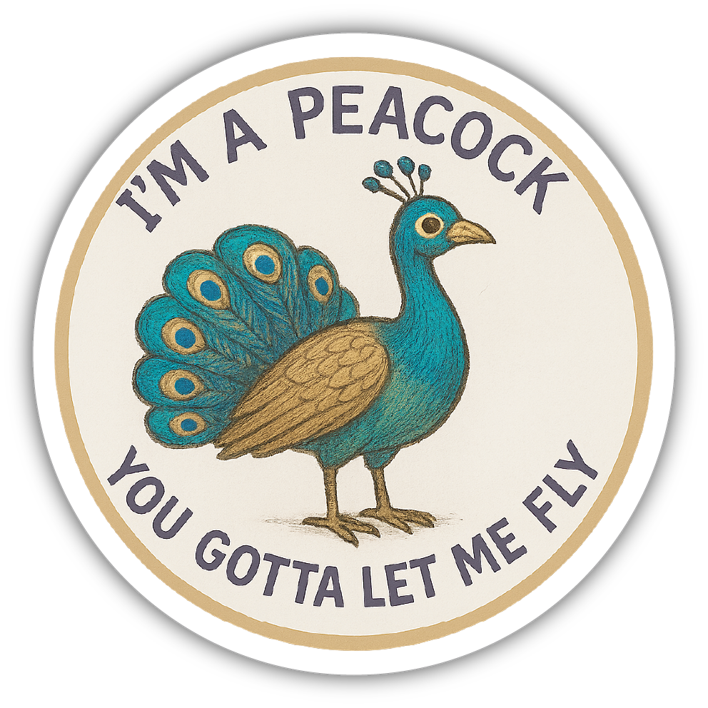 Sticker: I'm a Peacock You Gotta  Let Me Fly - Pack of 24
