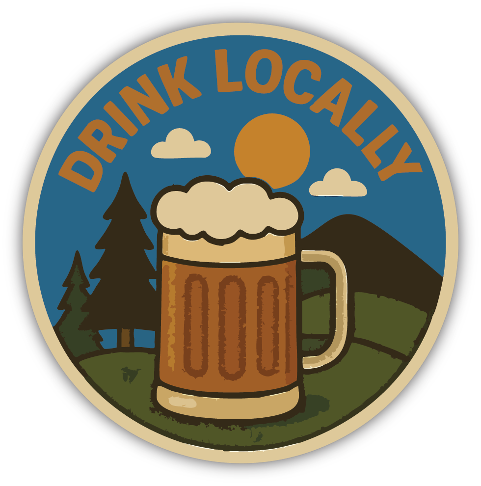 Sticker: Drink Locally Bear Mug - Pack of 24