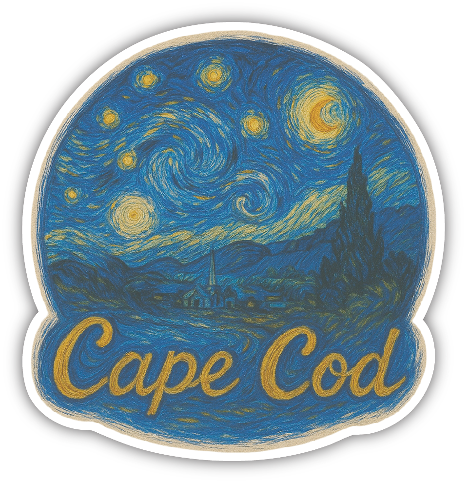 Sticker: Beach Scene Starry Night - Pack of 24