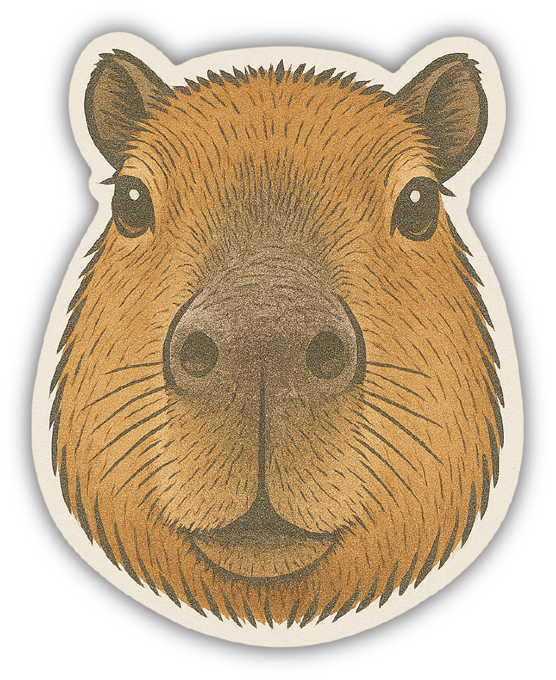 Sticker: Capybara Head - Pack of 24