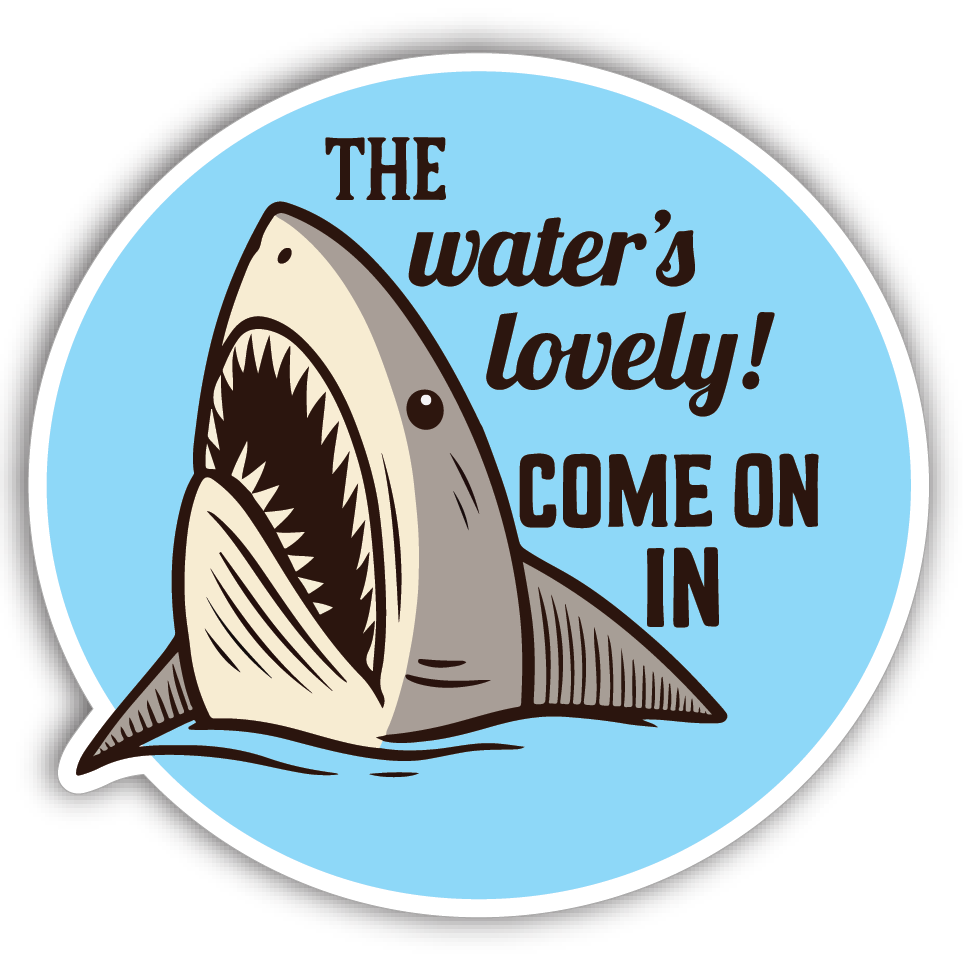 Sticker: The Water's Lovely Come on In - Namedrop - Pack of 24