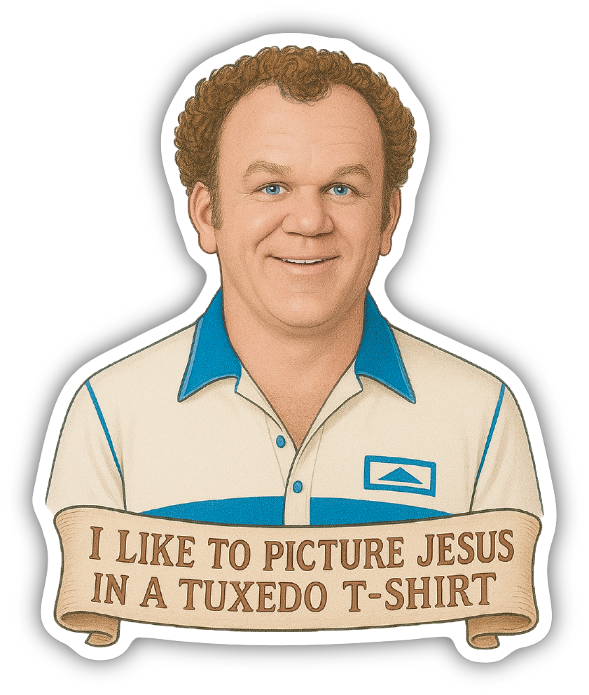 Sticker: I Like to Picture Jesus in a Tuxedo T-Shirt - Pack of 24