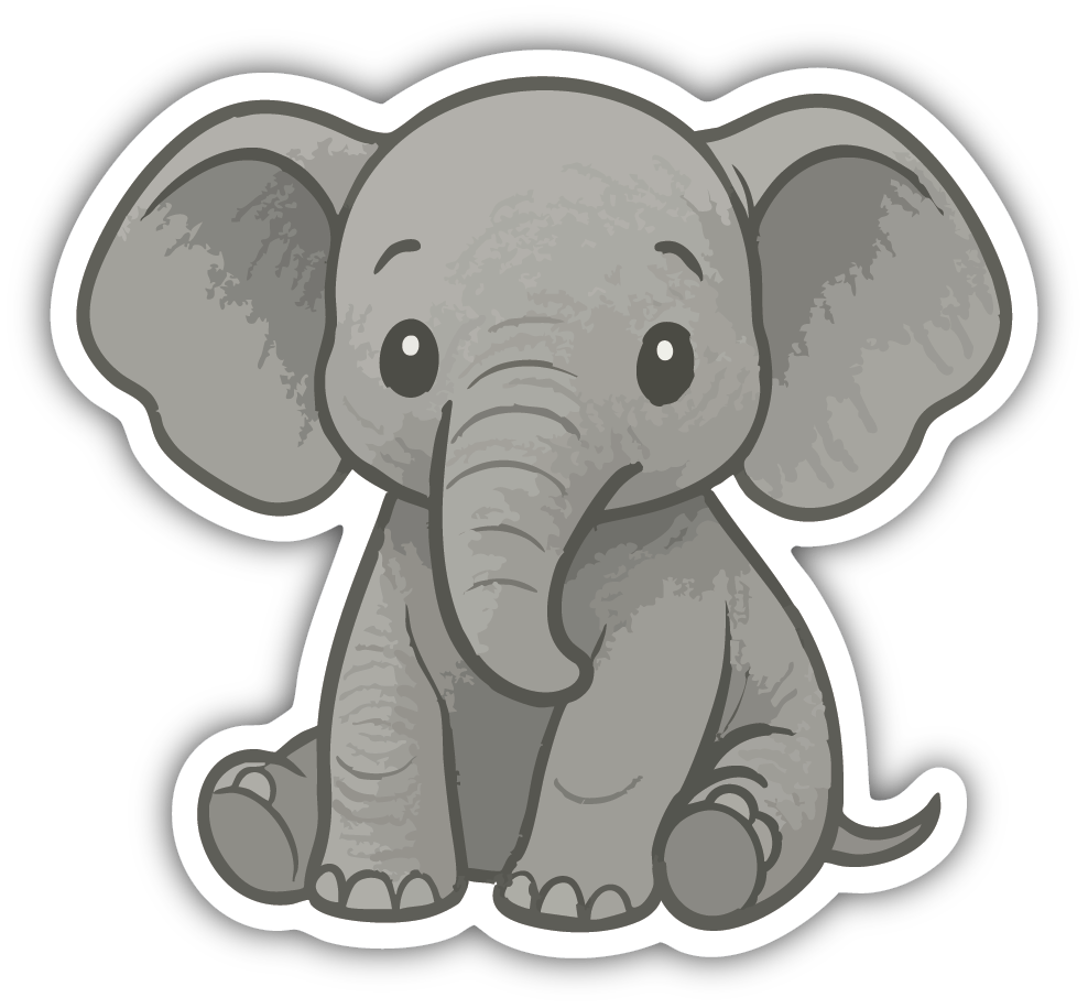 Sticker: Elephant - Pack of 24