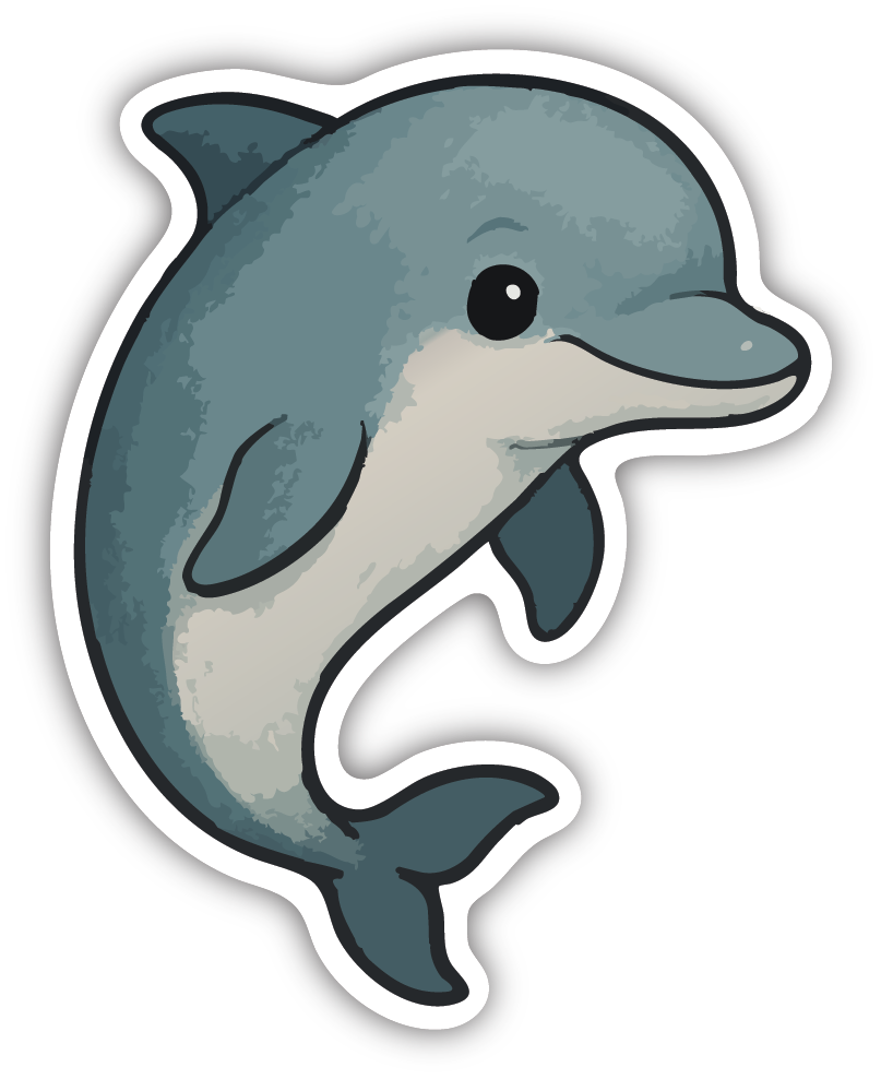 Sticker: Dolphin - Pack of 24
