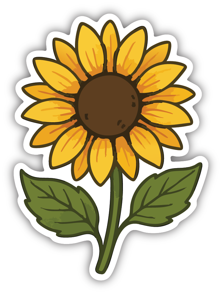 Sticker: Sunflower - Pack of 24