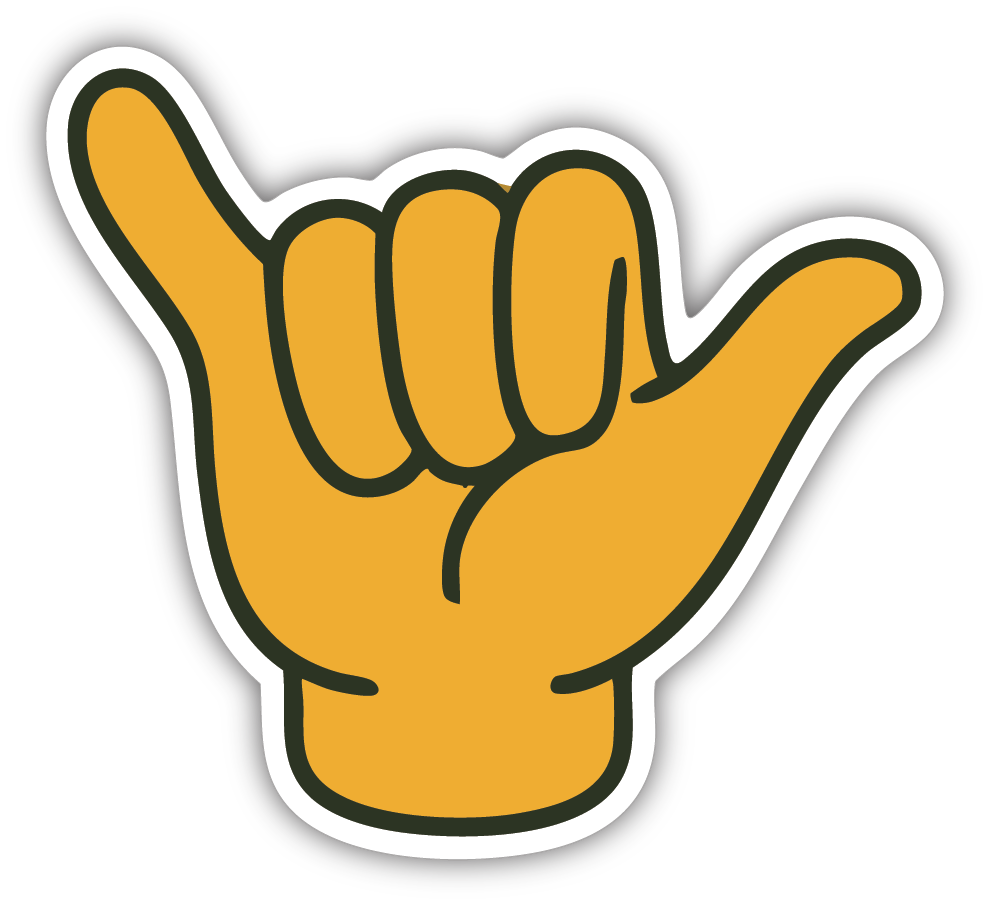 Sticker: Hang Loose Hand Sign - Pack of 24