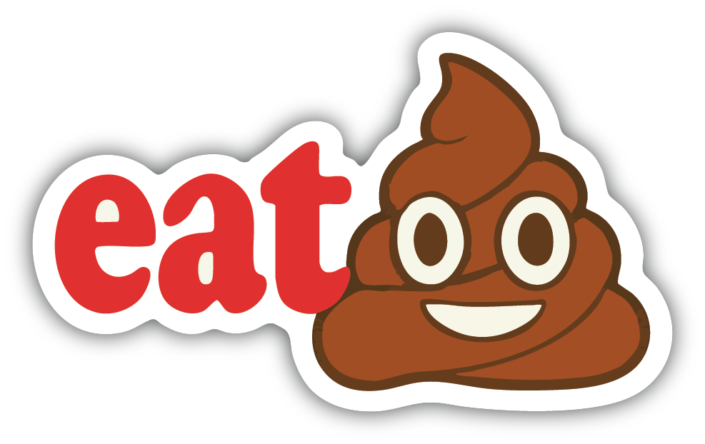 Sticker: Eat Poop Emoji - Pack of 24