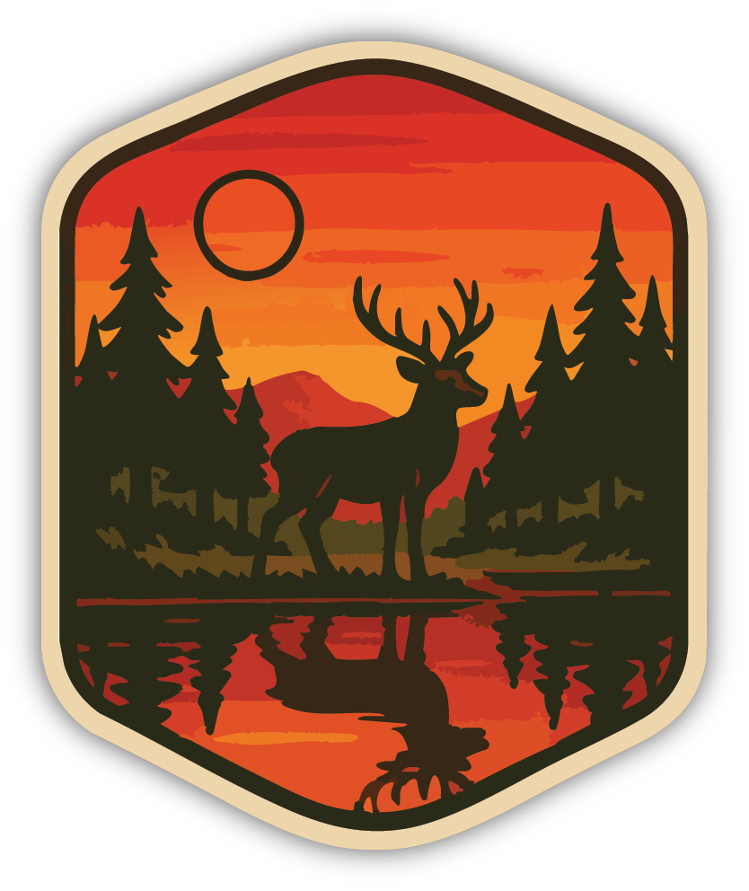 Sticker: Deer at Sunset - Namedrop - Pack of 24