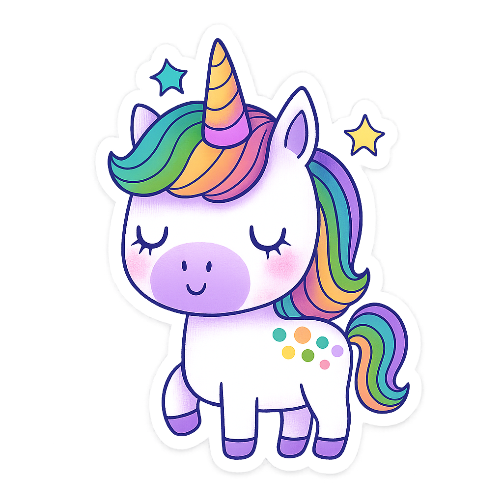 Sticker: Unicorn - Pack of 24