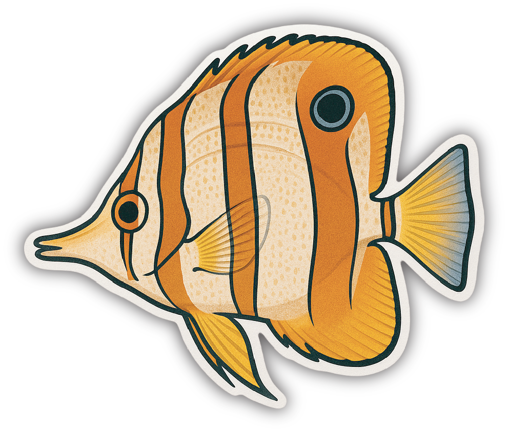 Sticker: Copperband Butterflyfish - Pack of 24