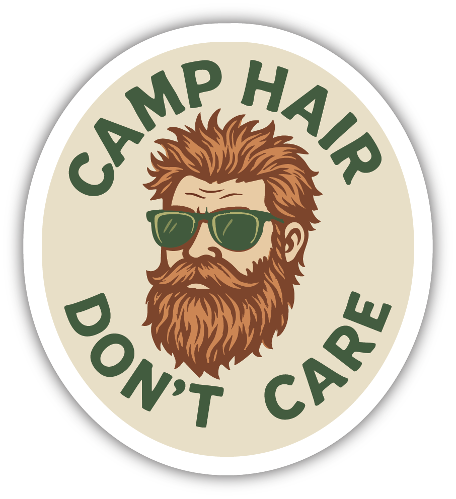 Sticker: Camp Hair Don't Care - Namedrop - Pack of 24
