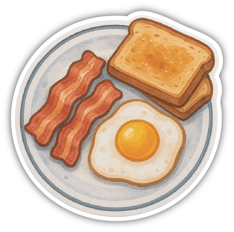 Sticker: Breakfast Plate - Pack of 24