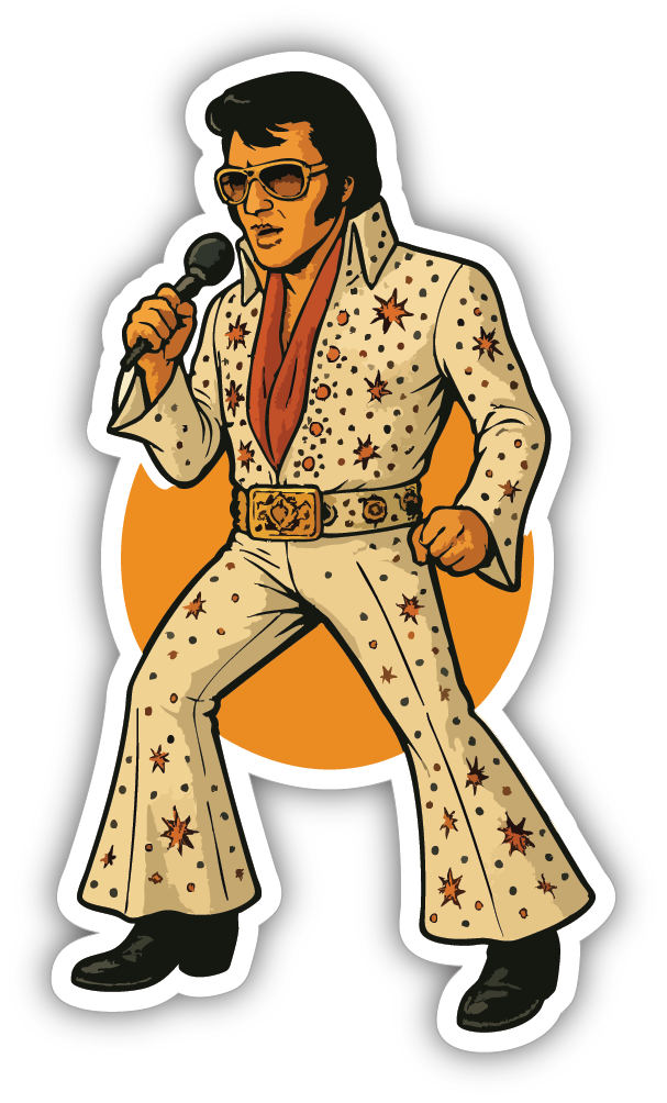 Sticker: Elvis - Pack of 24