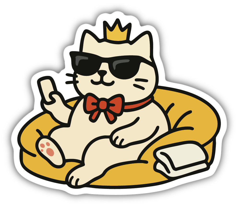Sticker: Cat King - Pack of 24