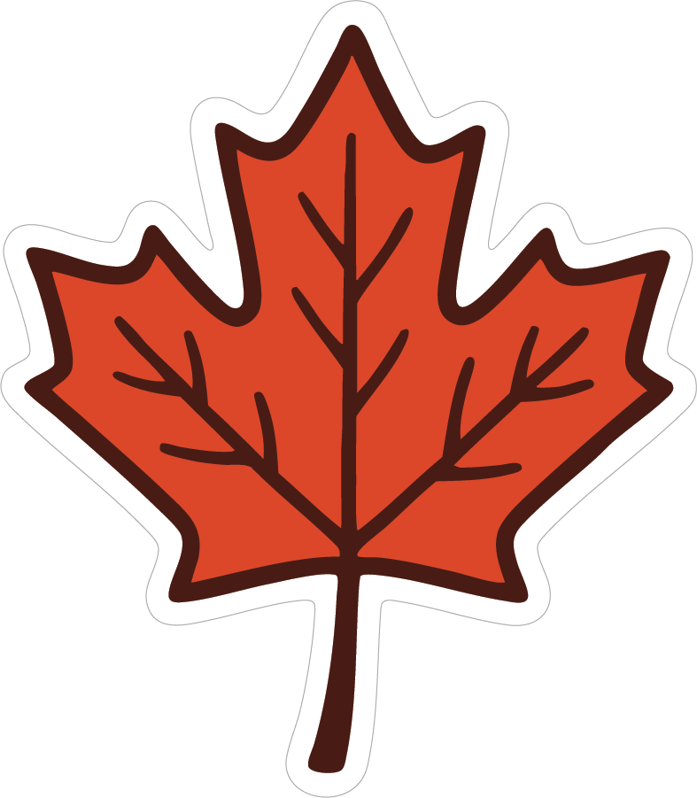 Sticker: Maple Leaf - Namedrop - Pack of 24