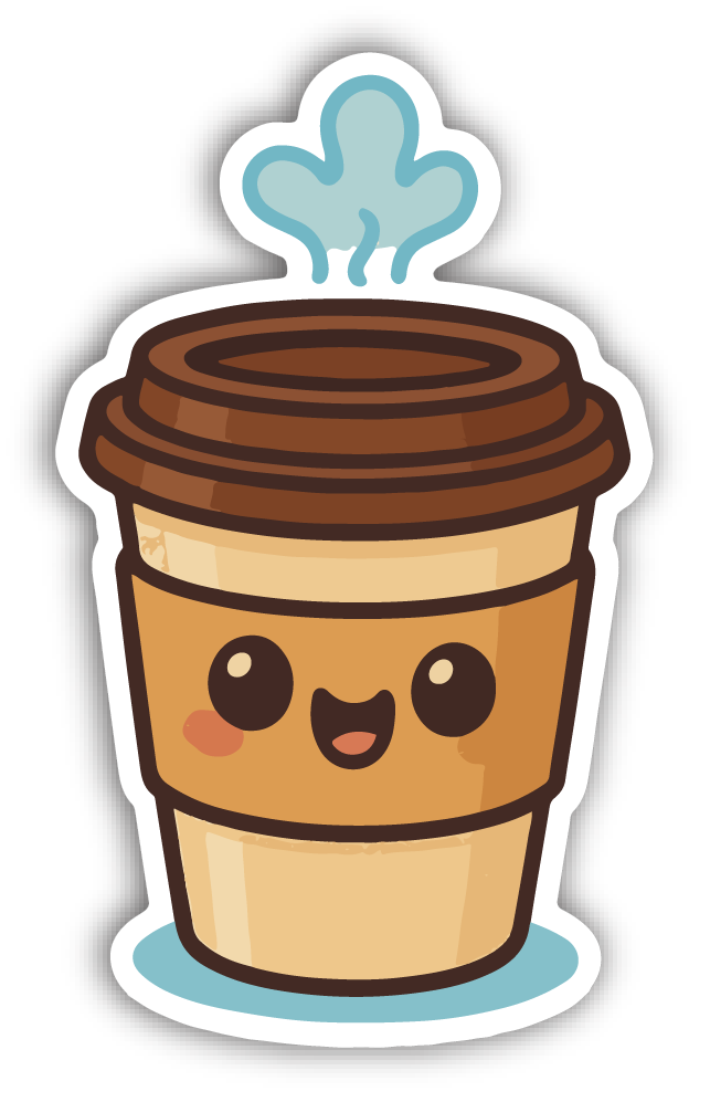 Sticker: Coffee Paper Cup - Pack of 24