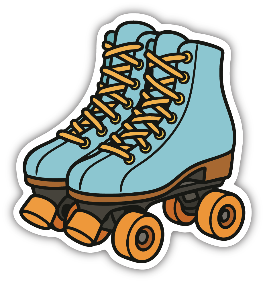Sticker: Blue Roller Skates - Pack of 24