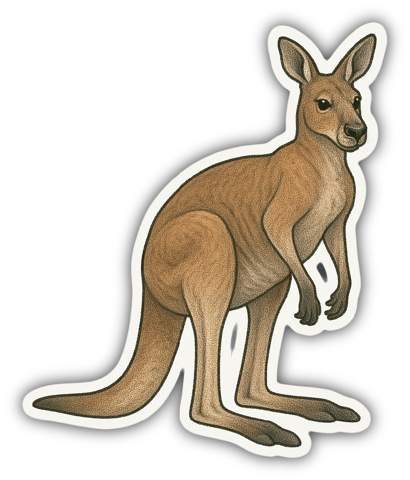 Sticker: Kangaroo - Pack of 24