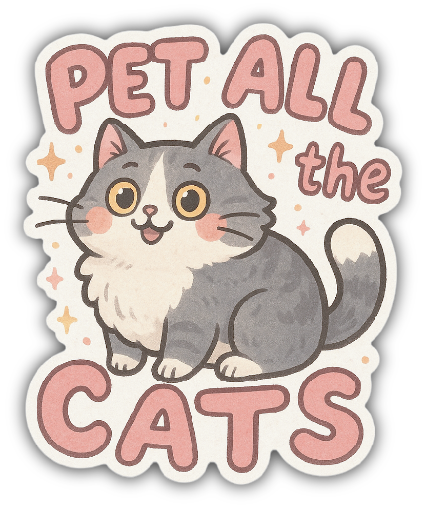 Sticker: Pet All the Cats - Pack of 24