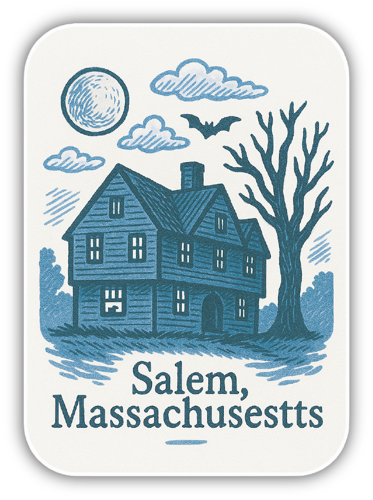 Sticker: Salem Massachusetts - Pack of 24