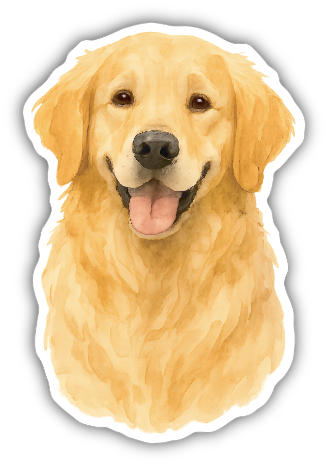 Sticker: Golden Retriever - Pack of 24