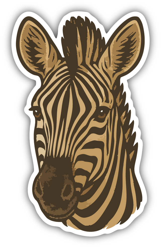 Sticker: Zebra Head - Pack of 24