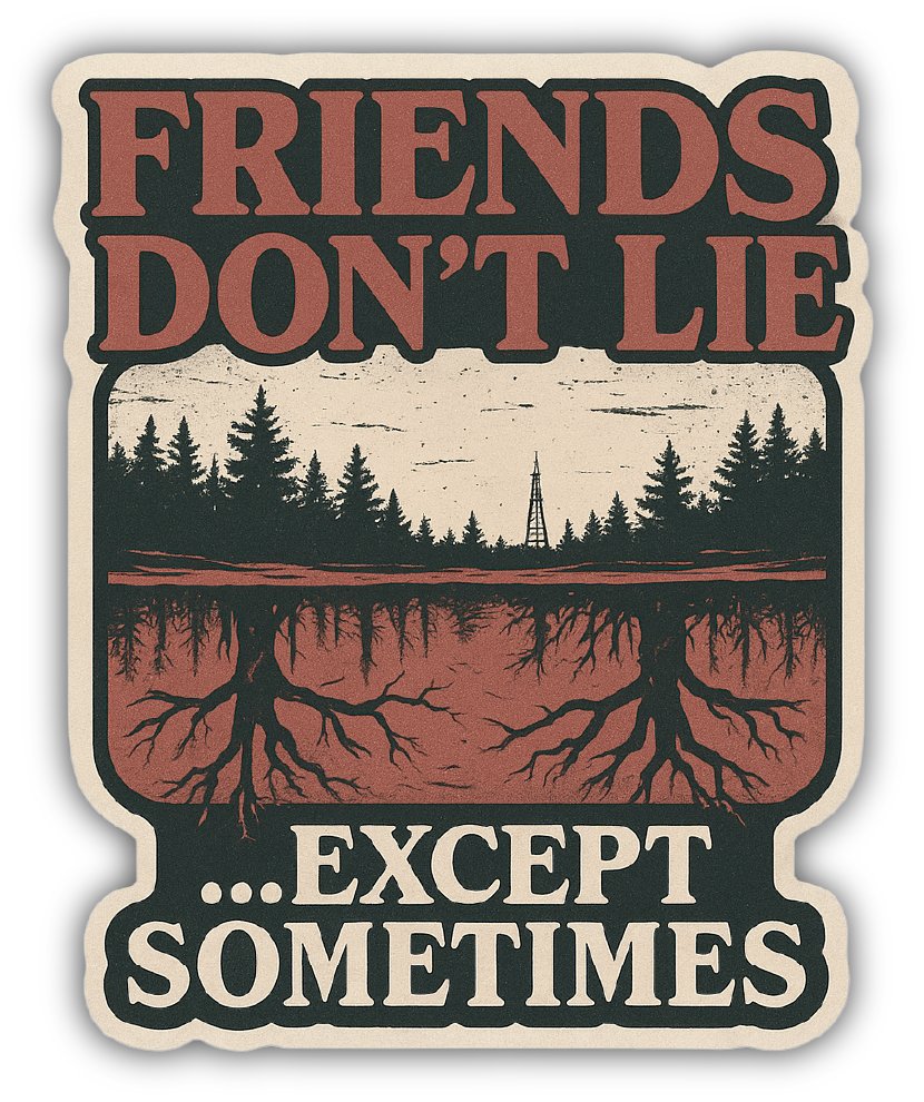 Sticker: Friends Don't Lie Except Sometimes - Pack of 24