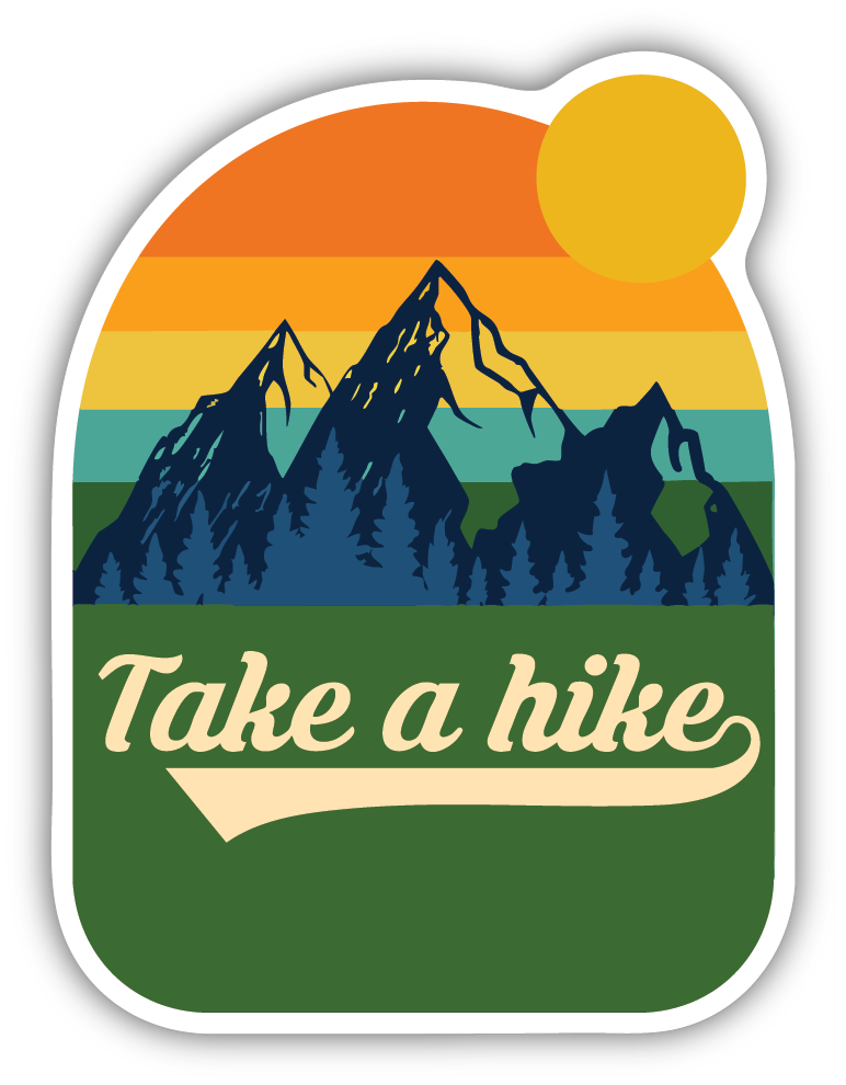 Sticker: Take a Hike with Mountain - Namedrop - Pack of 24