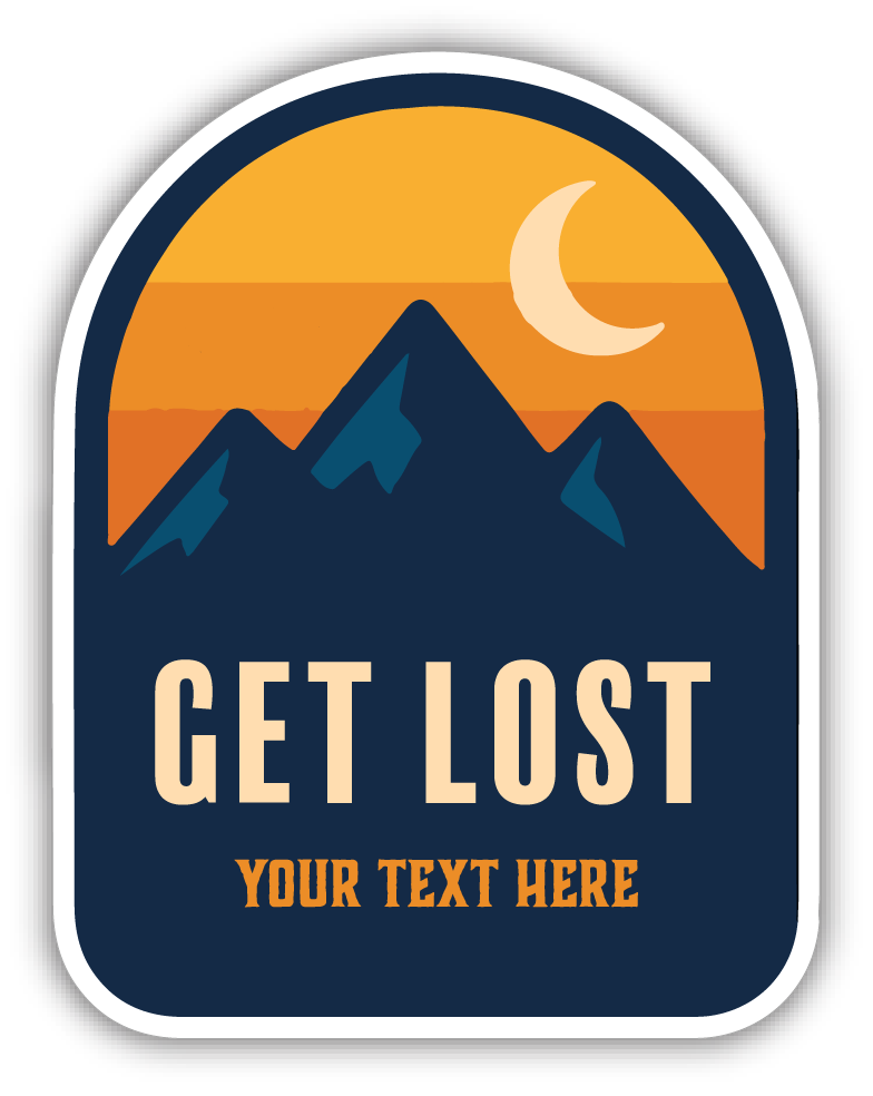 Sticker: Get Lost, Blue and Orange - Pack of 24