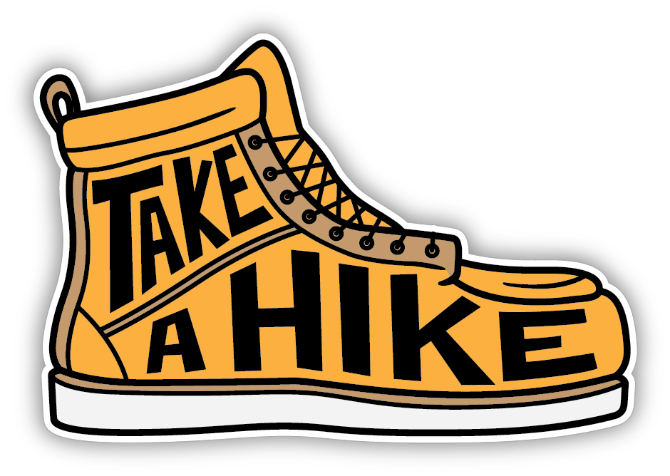 Sticker: Take a Hike Shoe - Namedrop - Pack of 24