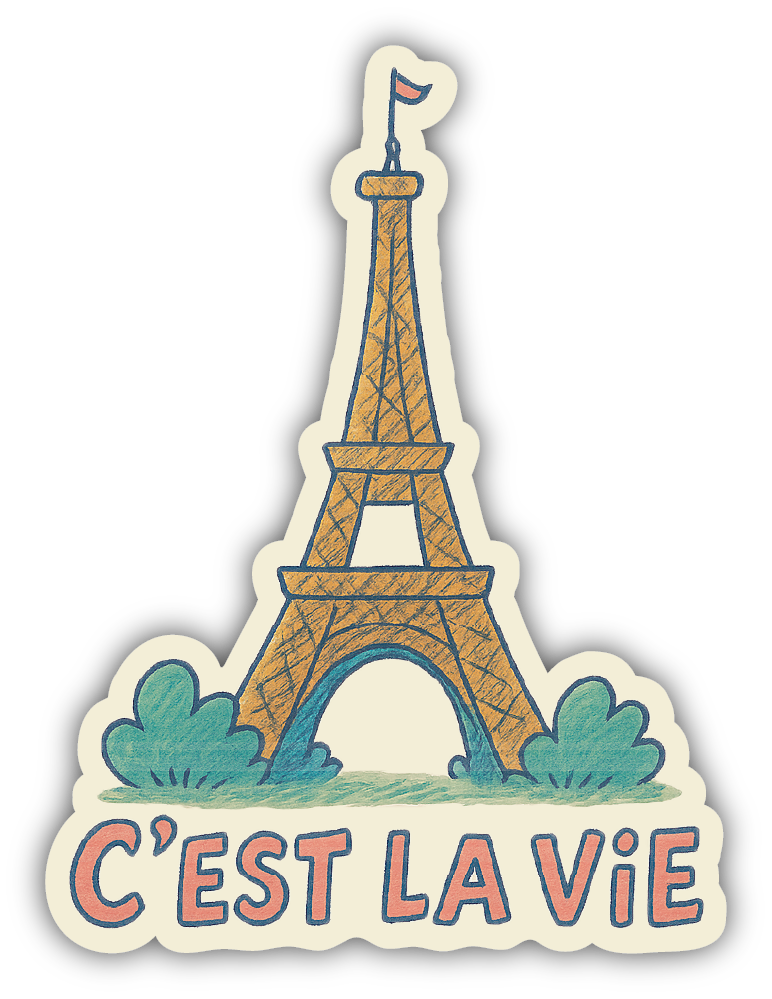 Sticker: C'est La Vie - Pack of 24