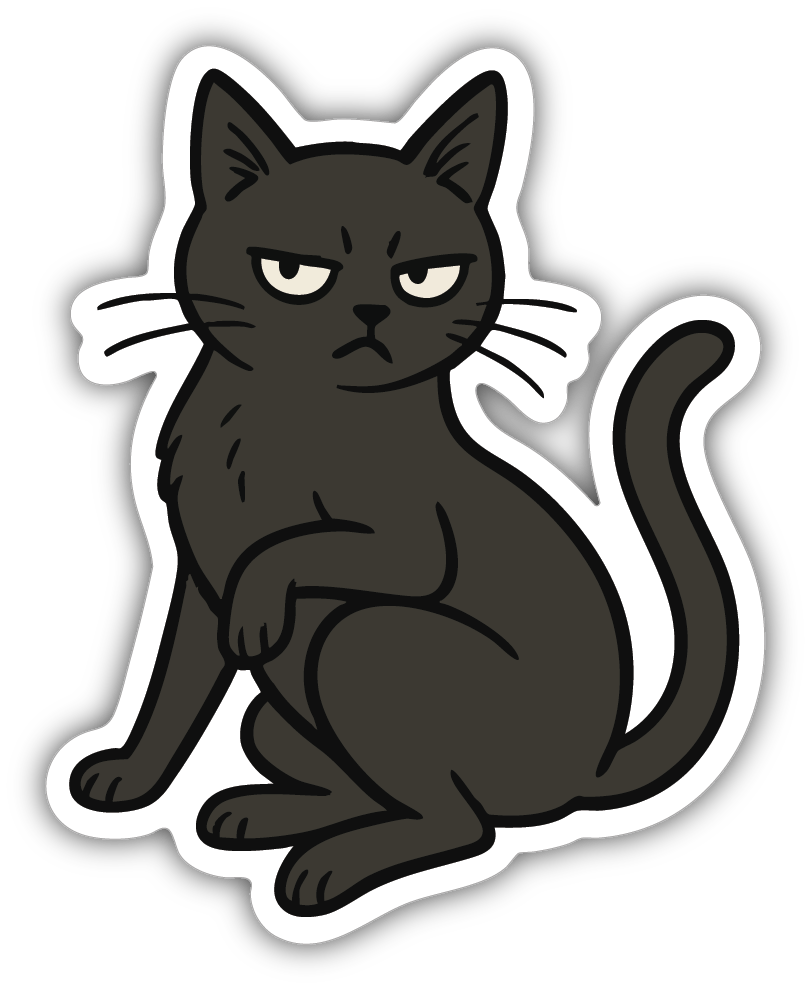 Sticker: Black Cat - Pack of 24