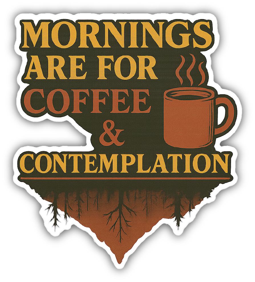 Sticker: Mornings are For Coffee and Contemplation - Pack of 24