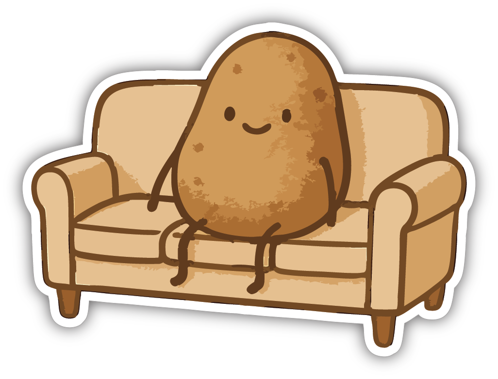Sticker: Couch Potato - Pack of 24