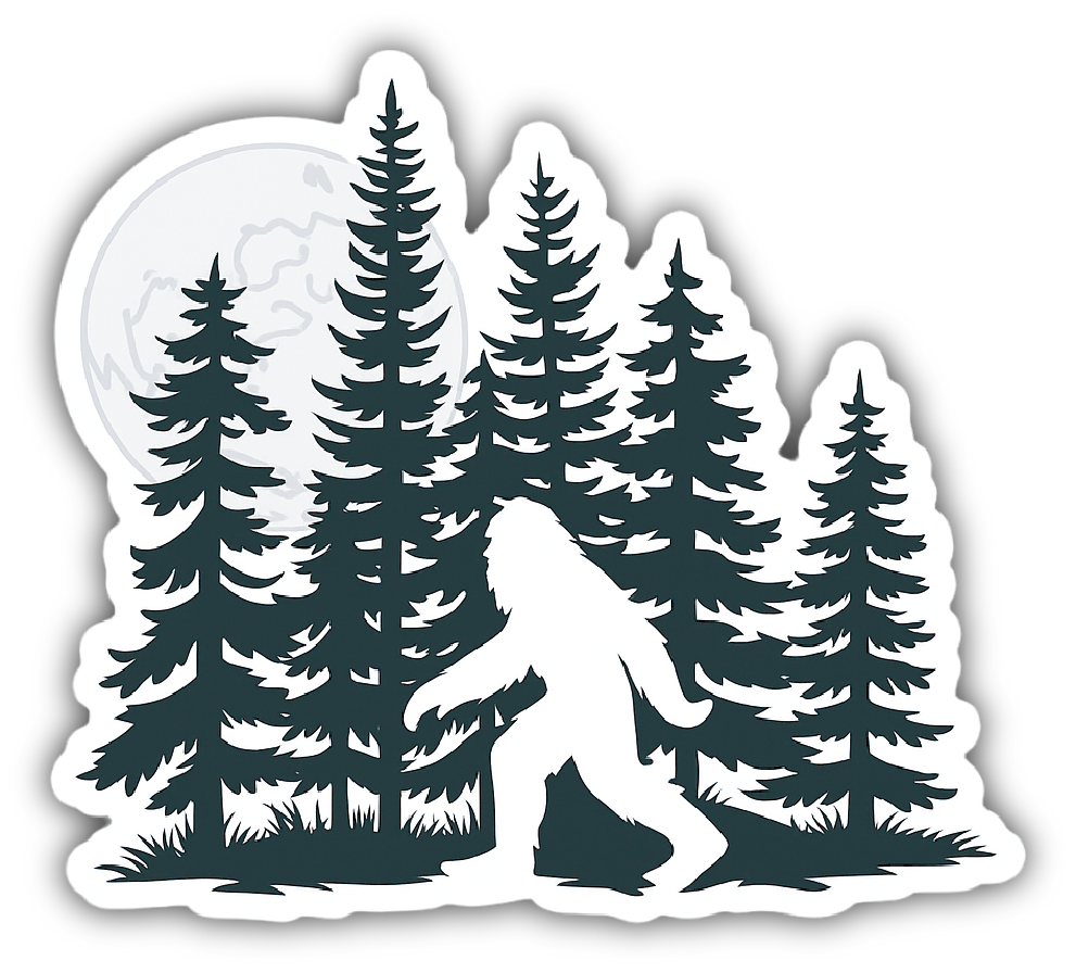 Sticker: Sasquatch, Black and White Sketch - Namedrop - Pack of 24