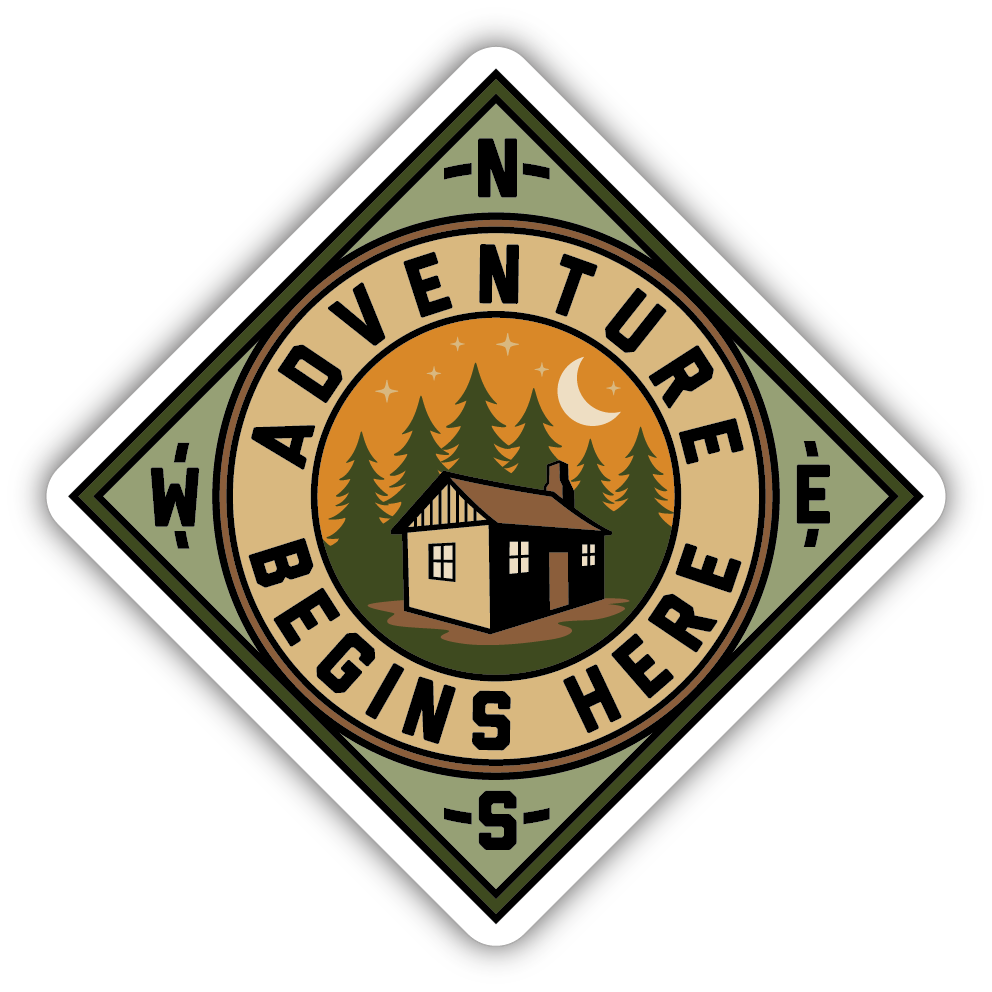 Sticker: Adventure Begins Here - Pack of 24