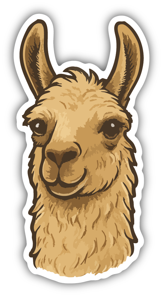 Sticker: LLama Head - Pack of 24