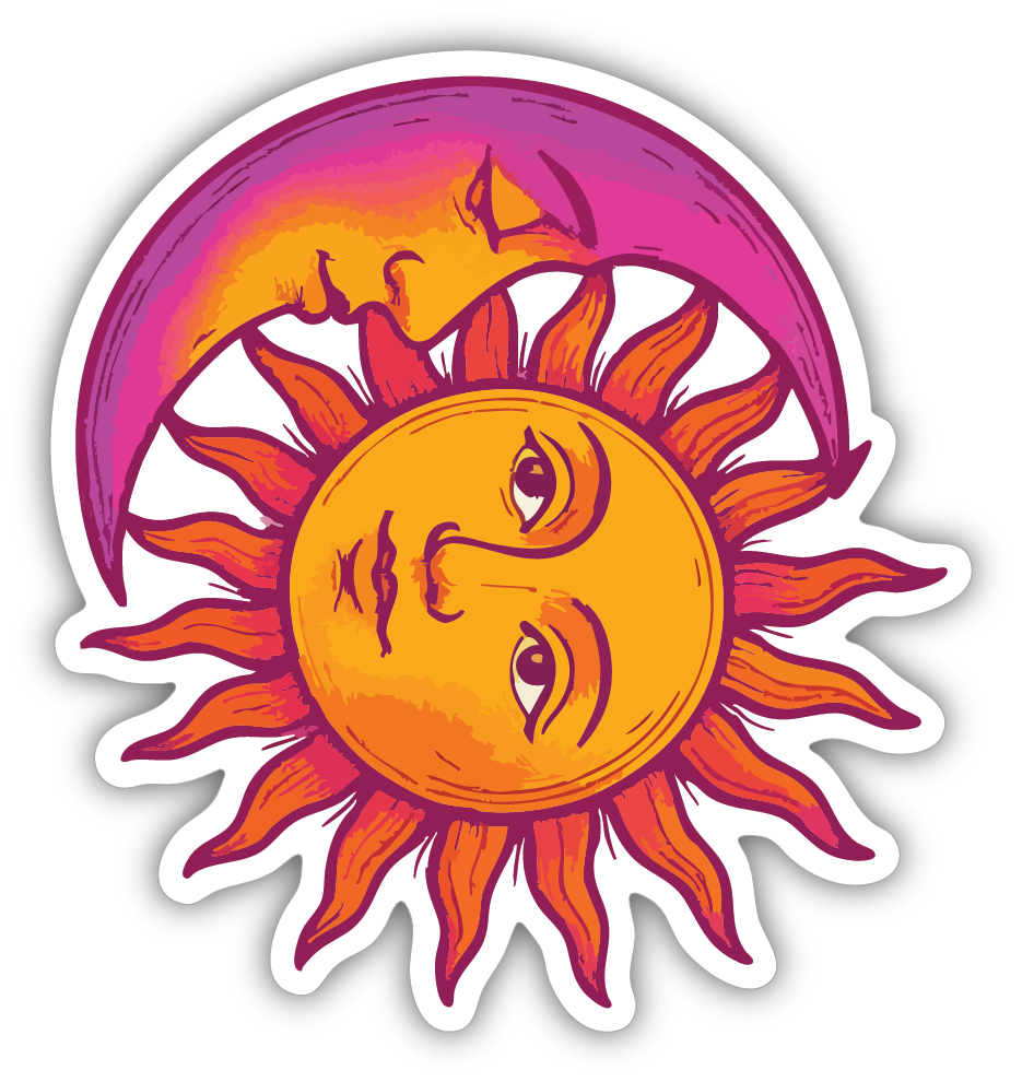Sticker: Moon and Sun  - Pack of 24